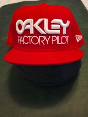 Oakley, Factory Pilot, Red Snapback with White Embroidered Logo